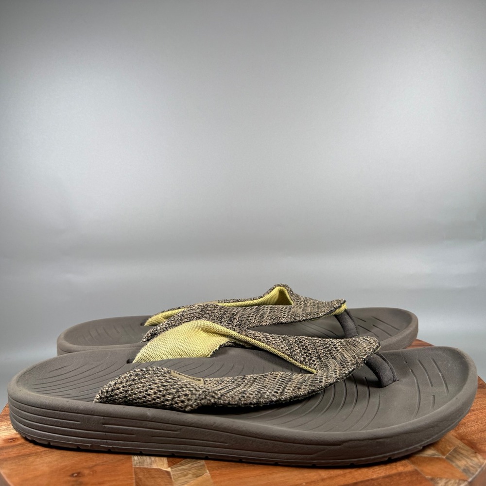 Hey Dude Milo Mens Brown Tan Knit Mesh Flip Flop Sandals Size 12 EUR 45